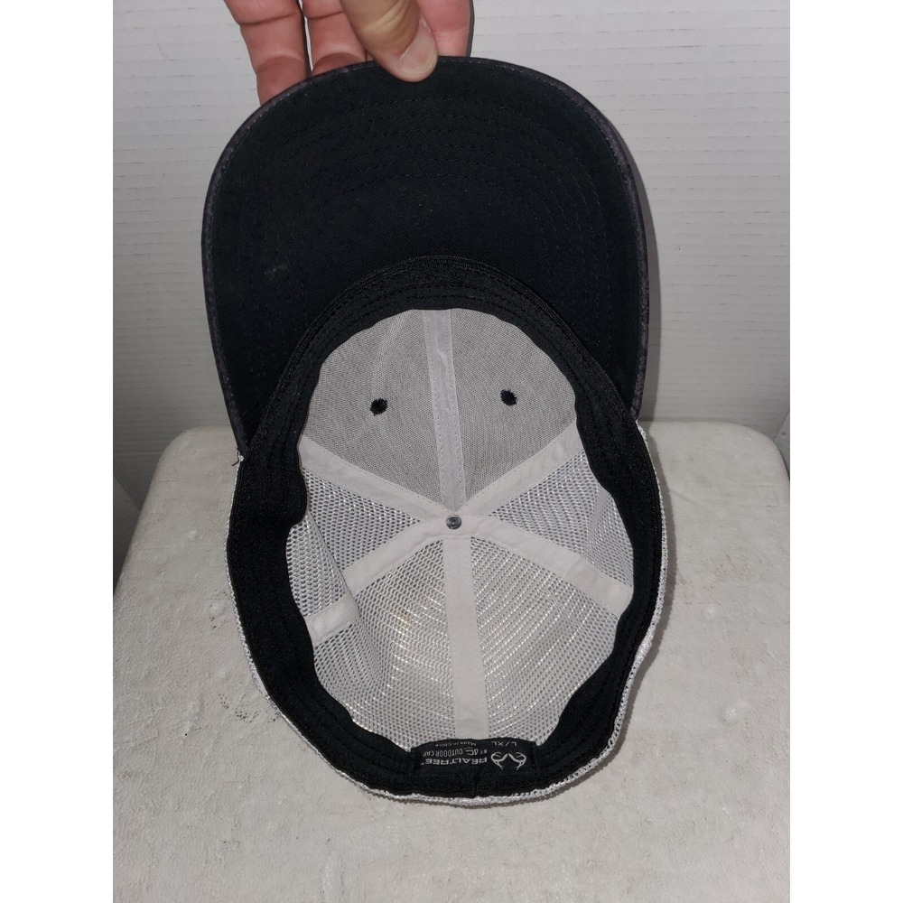 REALTREE ANTLER Trucker Hat Original Pattern L/XL Black/grey Woodland Camo - Picture 7 of 8